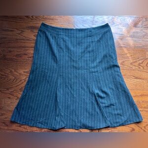 Worthington Navy Pinstripe A-Line Skirt